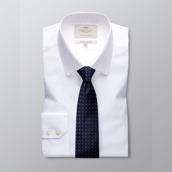 H & C Men's Poplin White Shirt