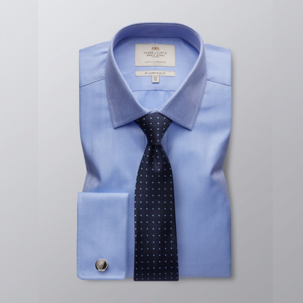 Hawes and Curtis Men's Blue Luxury Shirt