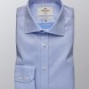 H & C Men Blue Twill -Single Cuff