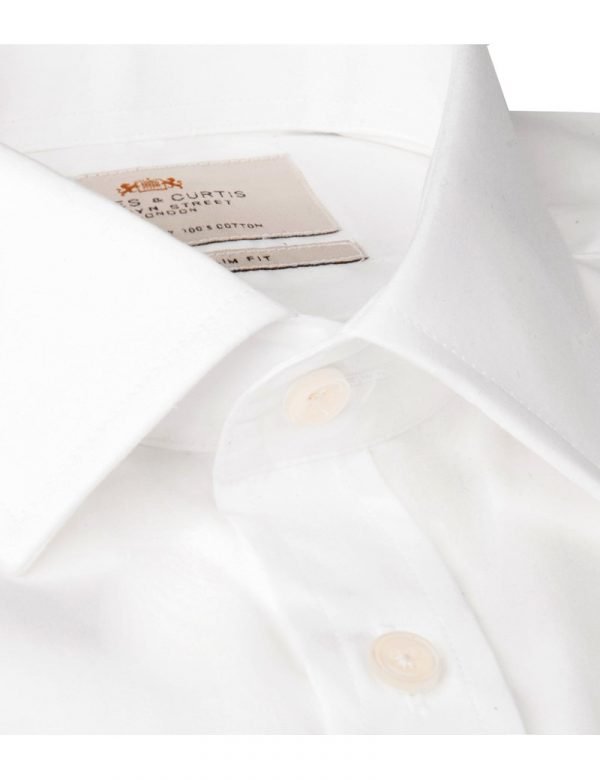 Hawes and Curtis Men's Poplin White Shirt - Double Cuff