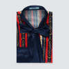 Hawes and Curtis Women Navy Red Satin Blouse