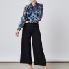 Hawes and Curtis Women Blue Satin Blouse