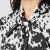 Hawes and Curtis Women Black & White Satin Blouse
