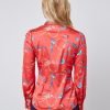 Hawes and Curtis Women Red Satin Blouse