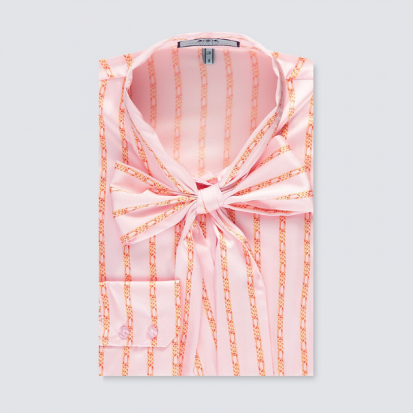 Hawes and Curtis Women Pink Chain Satin Blouse