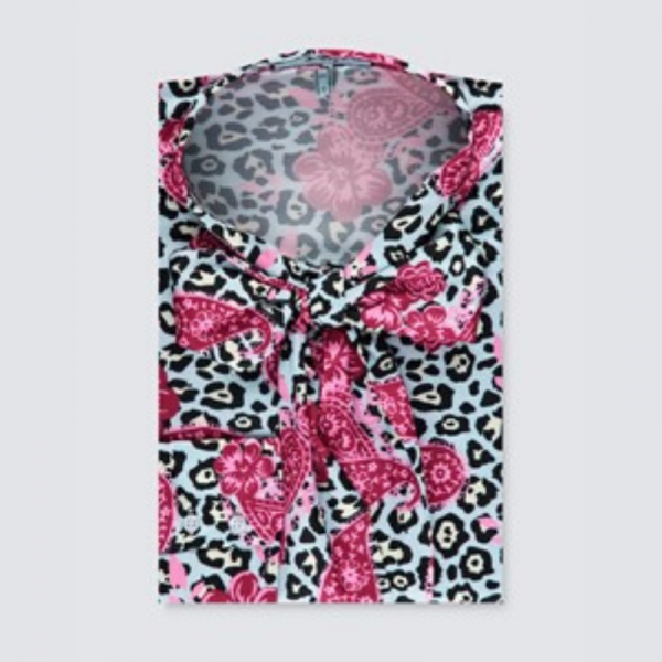 Hawes and Curtis Women Leopard Satin Blouse