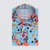 Hawes and Curtis Women Blue Jewel Satin Blouse