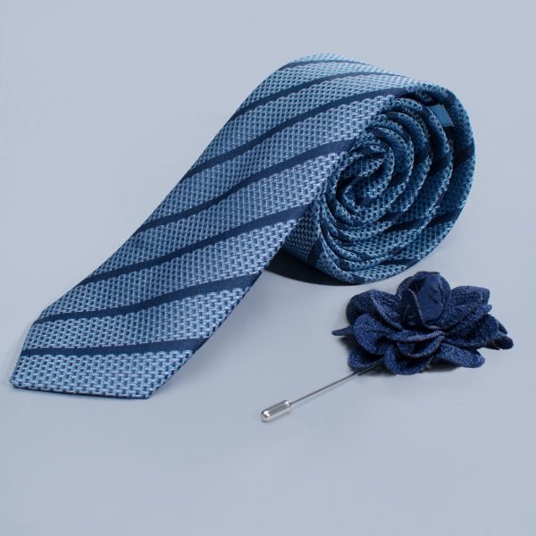 Men Blue Stripe Tie