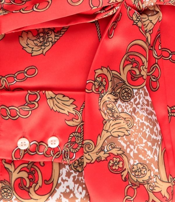 Hawes and Curtis Women Coral Chain Satin Blouse