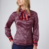 Hawes and Curtis Women Red Satin Blouse