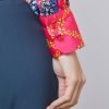 Hawes and Curtis Women Fuchsia Flora Satin Blouse