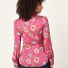 Hawes and Curtis Women Fuchsia Crown Satin Blouse