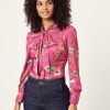 Hawes and Curtis Women Fuchsia Crown Satin Blouse