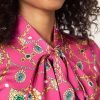 Hawes and Curtis Women Fuchsia Crown Satin Blouse