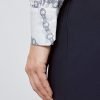 Hawes and Curtis Women White Chain Satin Blouse