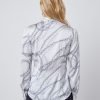 Hawes and Curtis Women White Chain Satin Blouse