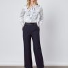 Hawes and Curtis Women White Chain Satin Blouse