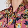 Hawes and Curtis Women Pink Floral Satin Blouse