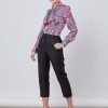 Hawes and Curtis Women Leopard Satin Blouse