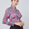 Hawes and Curtis Women Leopard Satin Blouse