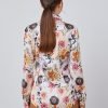 Hawes and Curtis Women Oriental Patchwork Satin Blouse