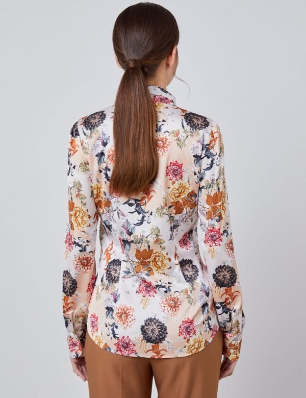 Hawes and Curtis Women Oriental Patchwork Satin Blouse