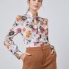 Hawes and Curtis Women Oriental Patchwork Satin Blouse