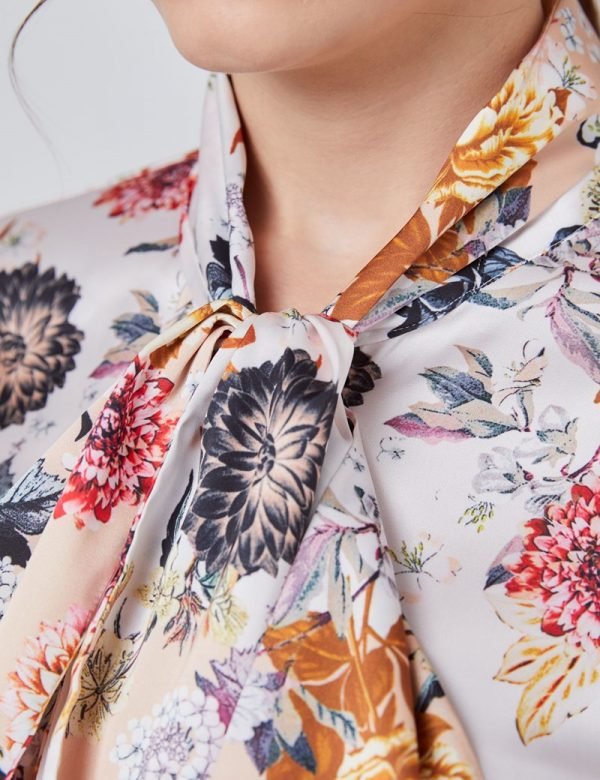 Hawes and Curtis Women Oriental Patchwork Satin Blouse