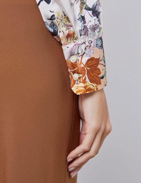 Hawes and Curtis Women Oriental Patchwork Satin Blouse