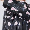 Hawes and Curtis Women Black Tulips Satin Blouse