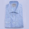 H & C Men White & Blue Patterned Shirt