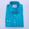 H & C Men Teal Patterned Shirt