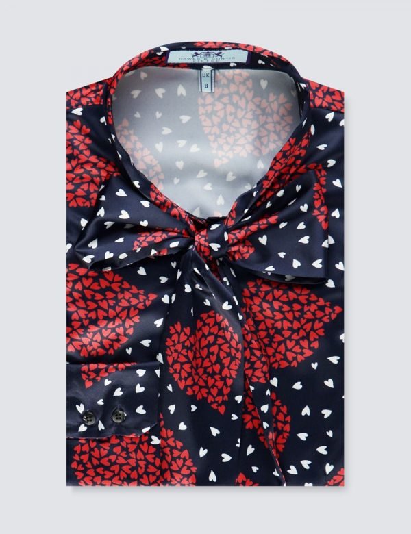 H & C Women Navy & Red Hearts