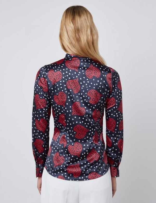 H & C Women Navy & Red Hearts