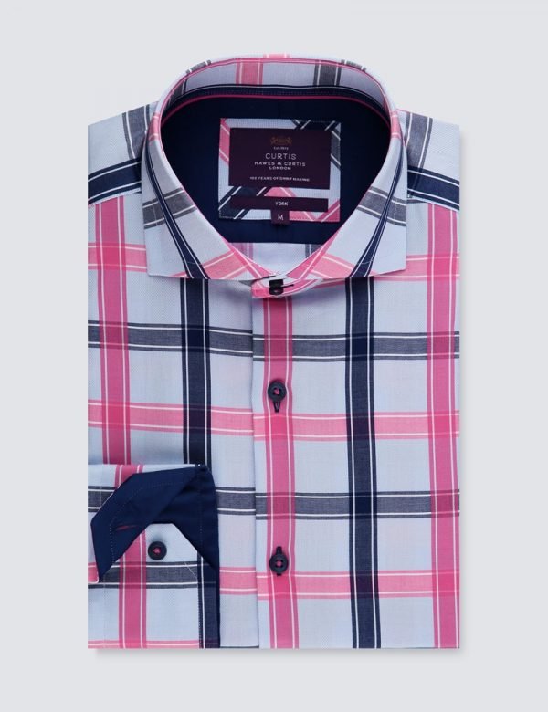 H & C Men Blue & Fuschia York