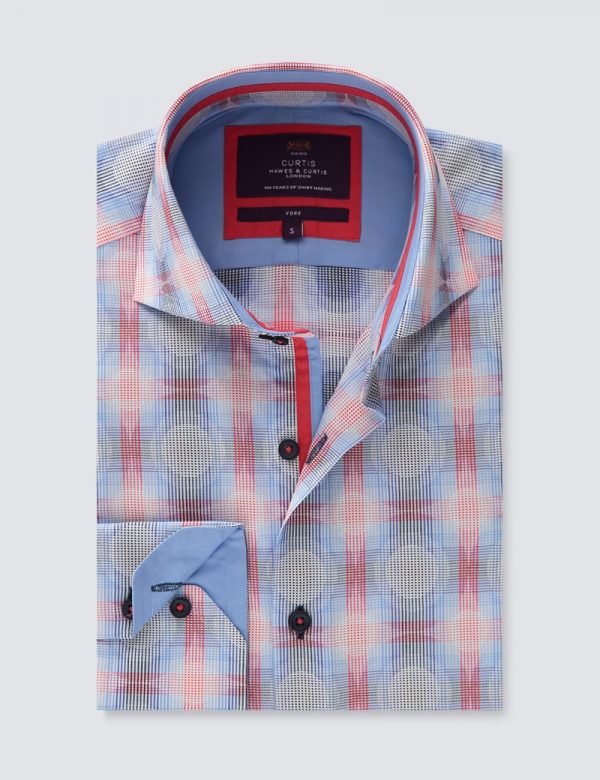H & C Men Blue & Red Checks