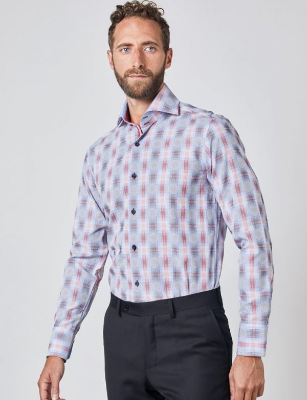 H & C Men Blue & Red Checks