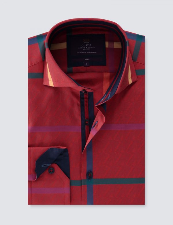 H & C Men Red Green Check