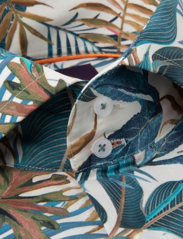 H & C Men Cream & Blue Tropical