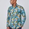H & C Men Cream & Blue Tropical
