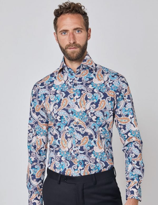 H & C Men Paisely York Shirt