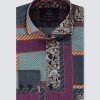H & C Men Navy & Blue Patchwork