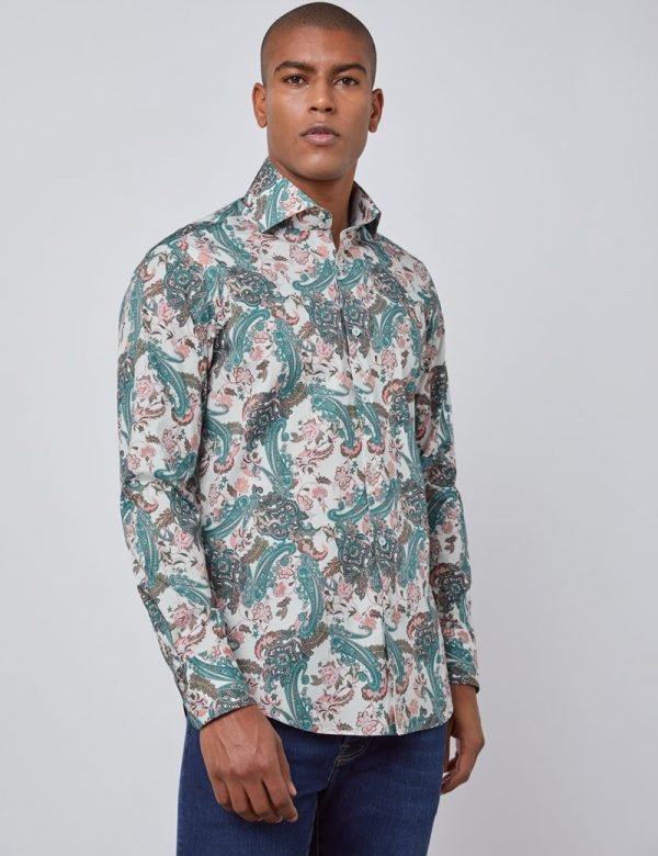H & C Men White & Turq Vintage
