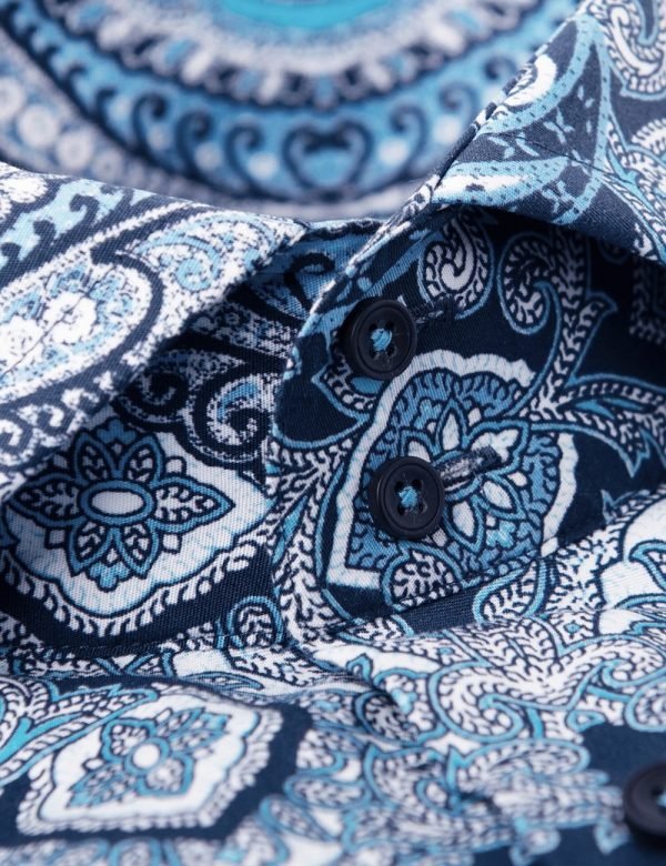 H & C Men Navy & Blue Paisley