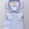 H & C Men Blue & White Grid Shirt