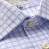 H & C Men Blue & White Grid Shirt