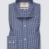 H & C Men Navy and White Check Shirt