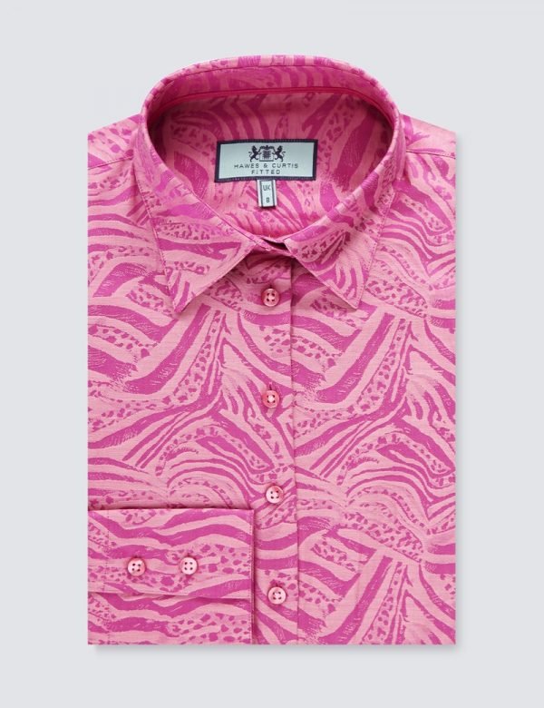 H & C Women's Berry Jacquard Shirt