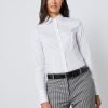 H & C Women's White Contrast Shirt