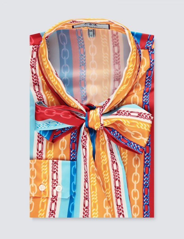 H & C Women Multi Chain Satin Blouse